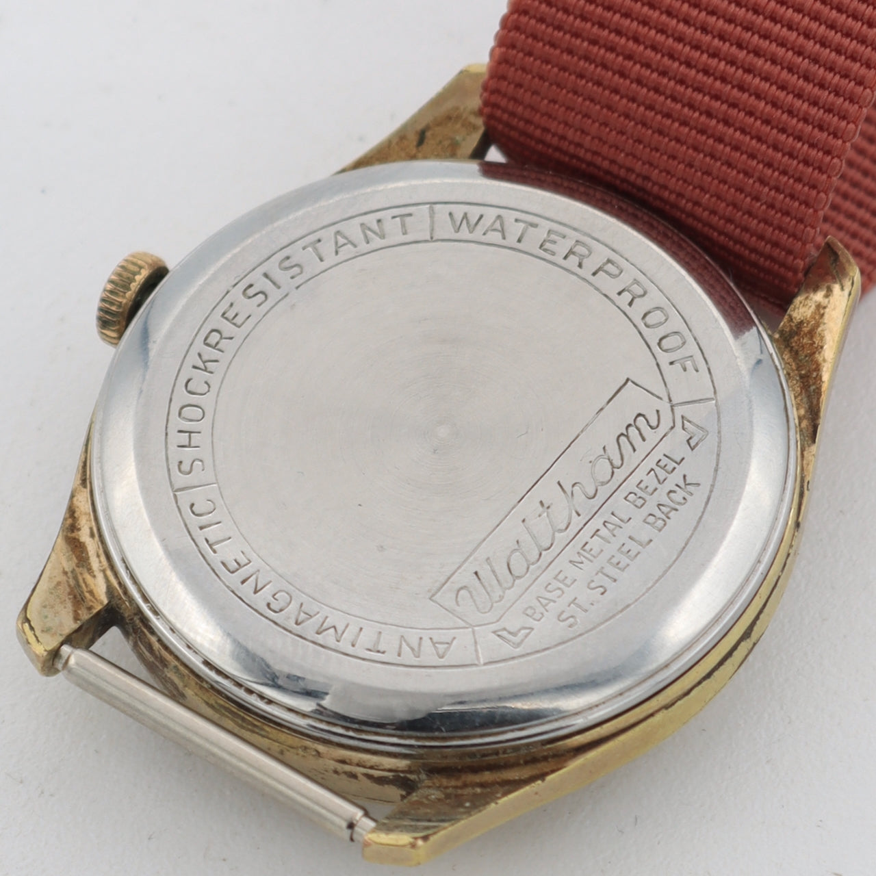 Vintage Waltham Sunburst Date Men's Mechanical Wristwatch AS 1803 Gold Tone