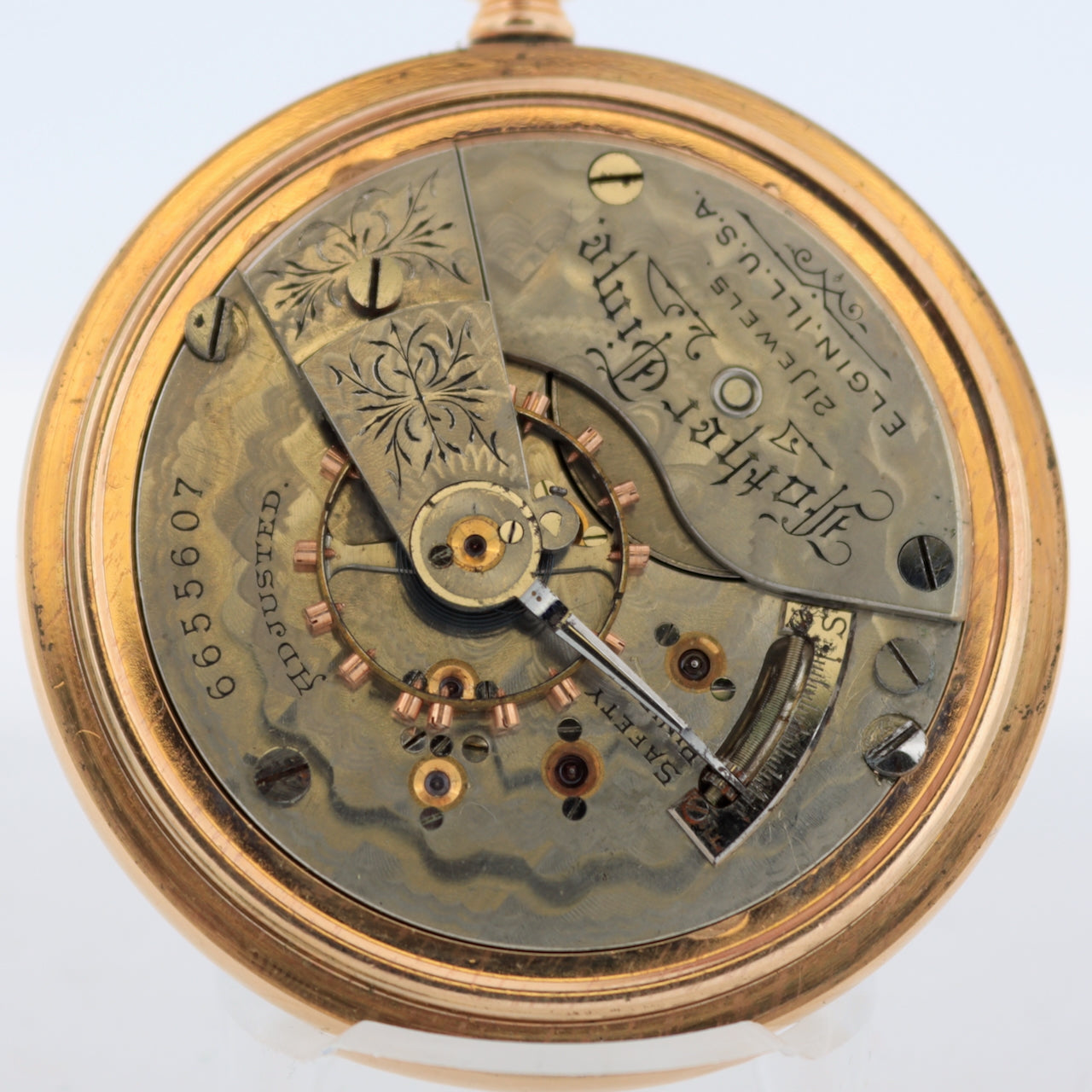 Antique 18s Elgin Father Time 21 Jewel Railroad Pocket Watch 266 20 Year GF