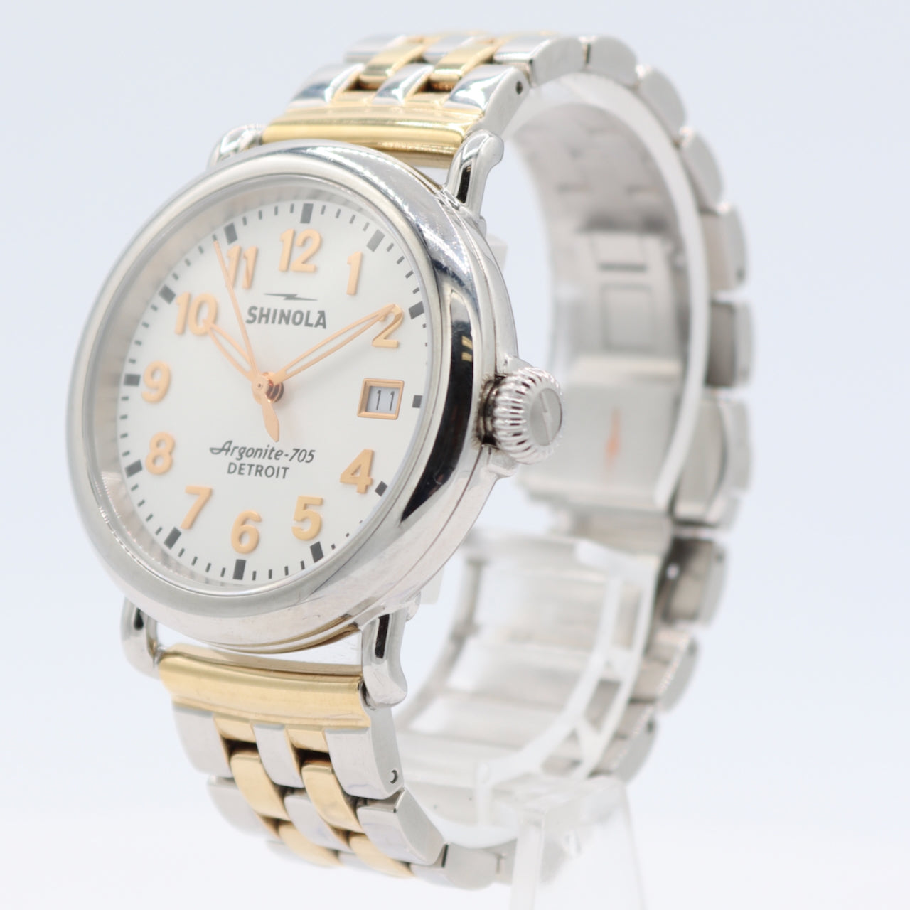 36mm Shinola Runwell White Dial Men's Quartz Wristwatch Argonite-705