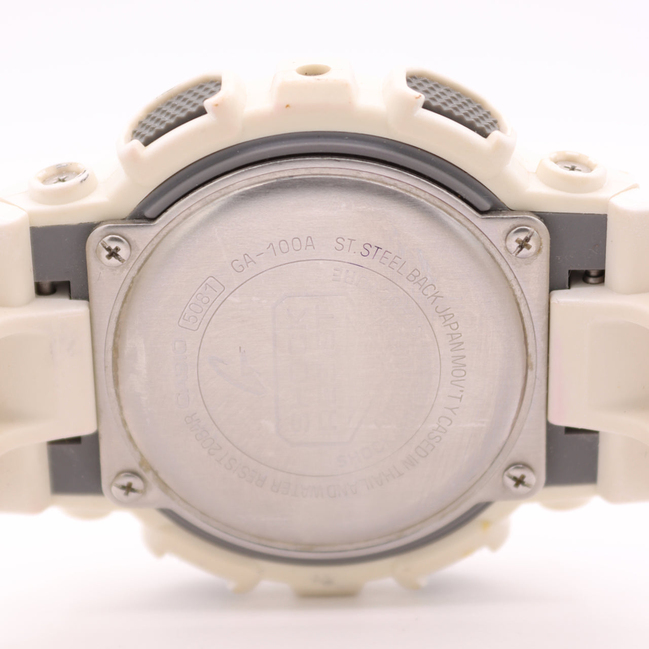 Casio G-Shock White Analog GA-100A 5081