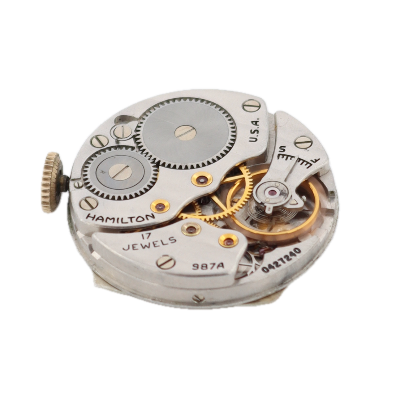 Vintage 27mm Hamilton Dodson 17 JMen's Mechanical Wristwatch 987A 10k GF