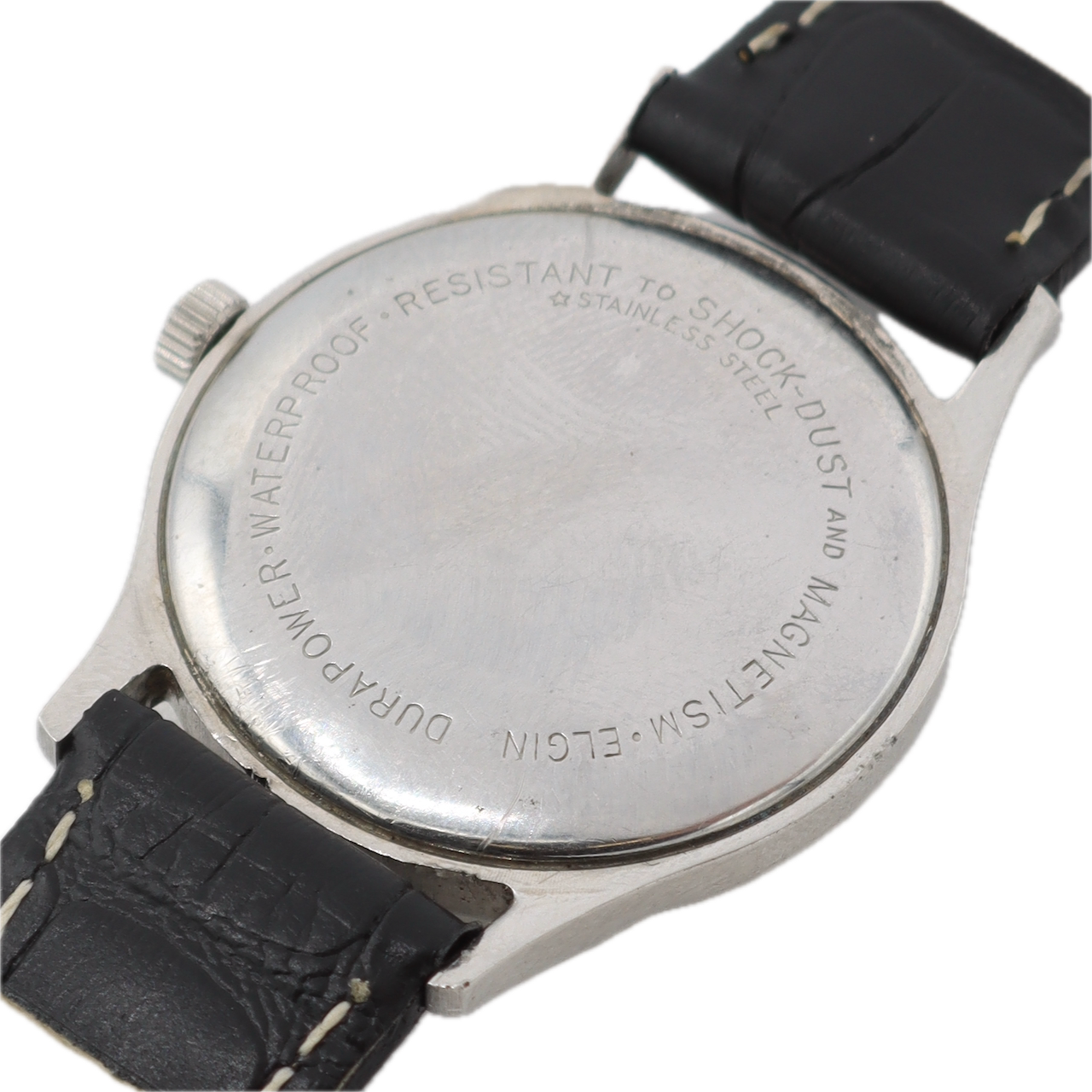 Vintage Elgin Silver Dial Ladies Mechanical Wristwatch Swiss Made Steel