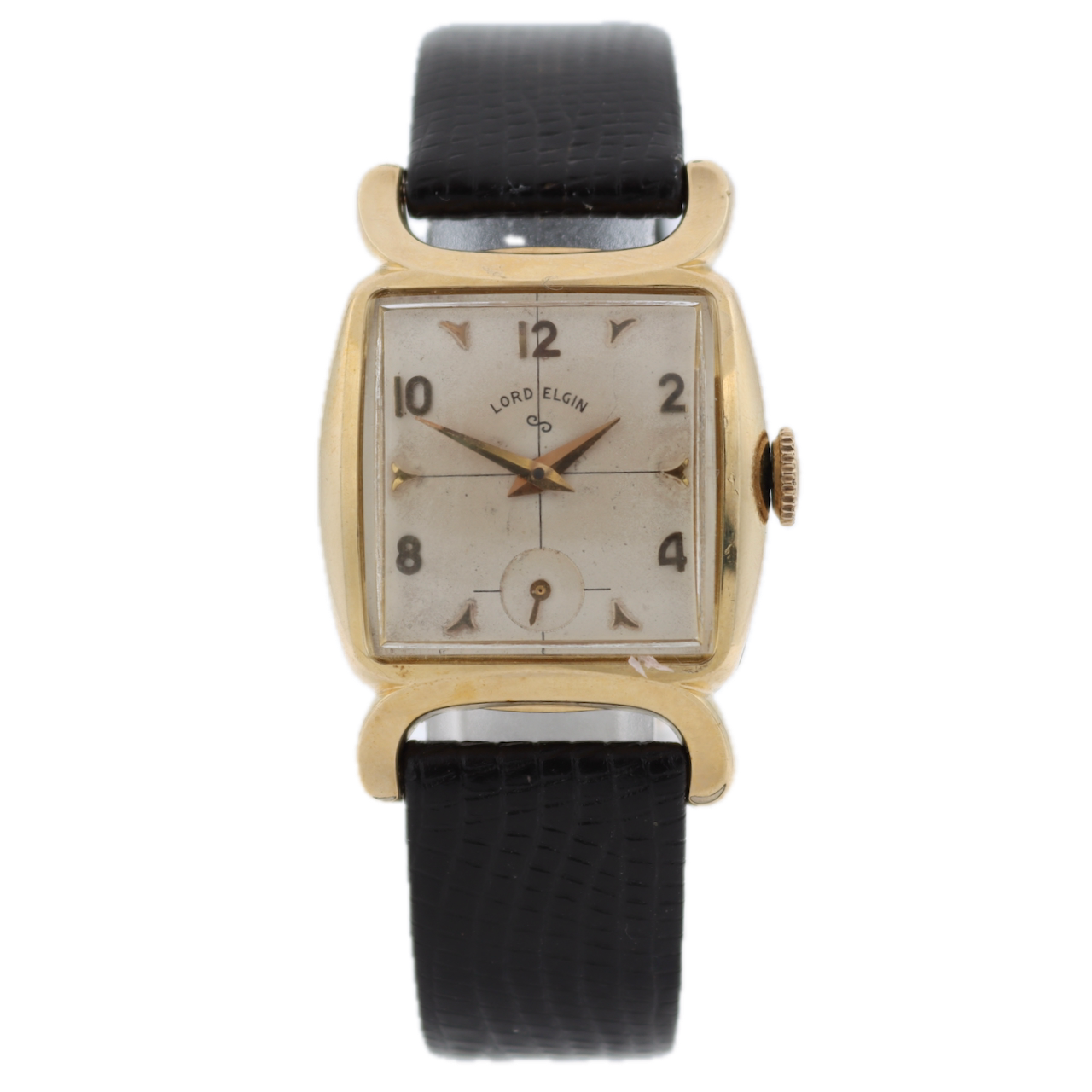 Vintage Lord Elgin 4815G Square Horn Lugs Men's Mechanical Wristwatch 680 14k GF