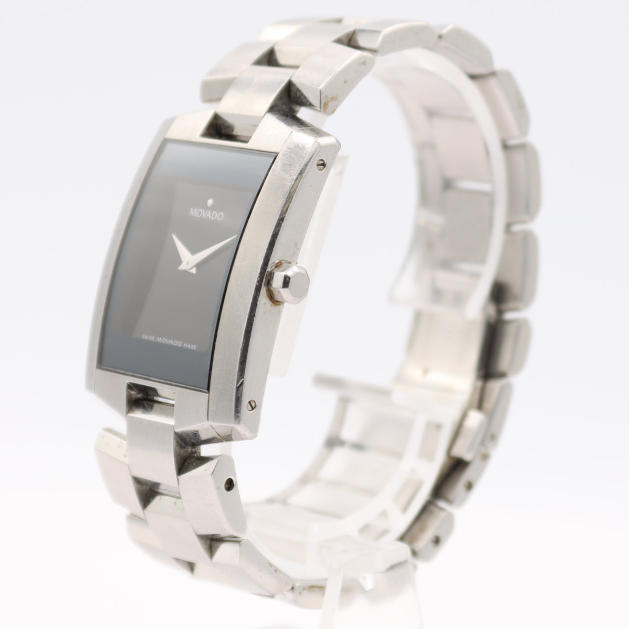 27mm Movado 84.C1.445.A Eliro Unisex Quartz Wristwatch Steel Black Museum Dial