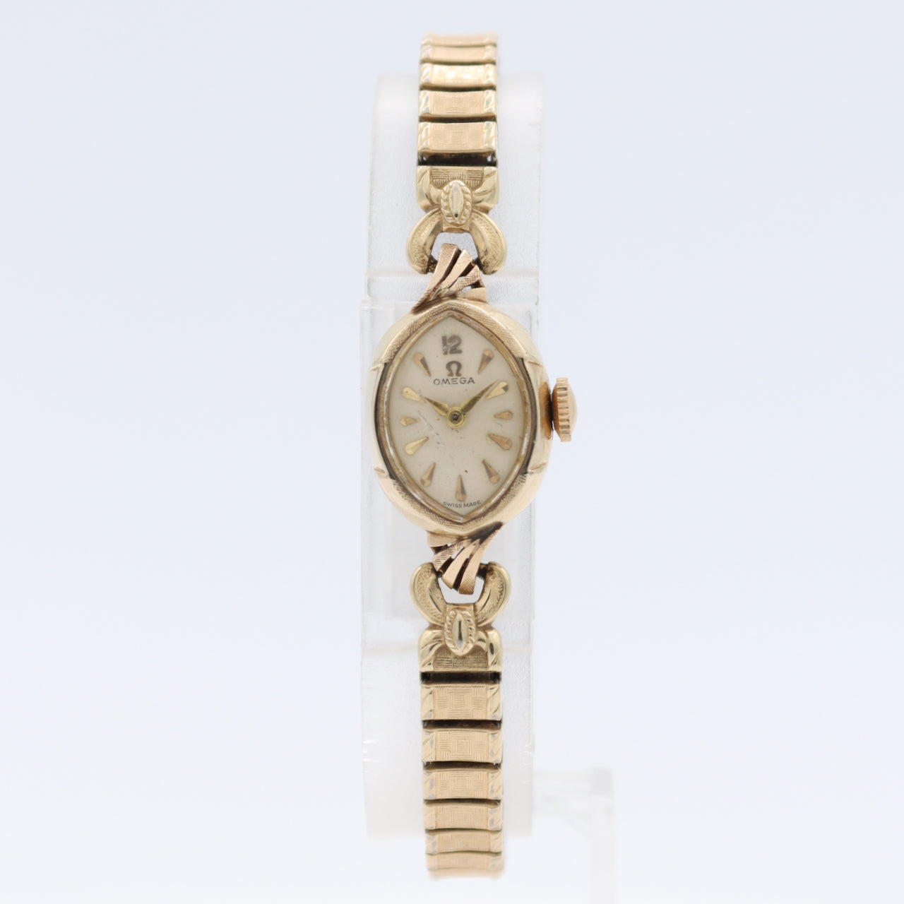 Vintage 1960 Omega A5278 Cocktail Ladies Mechanical Wristwatch 483 Swiss 14k GF