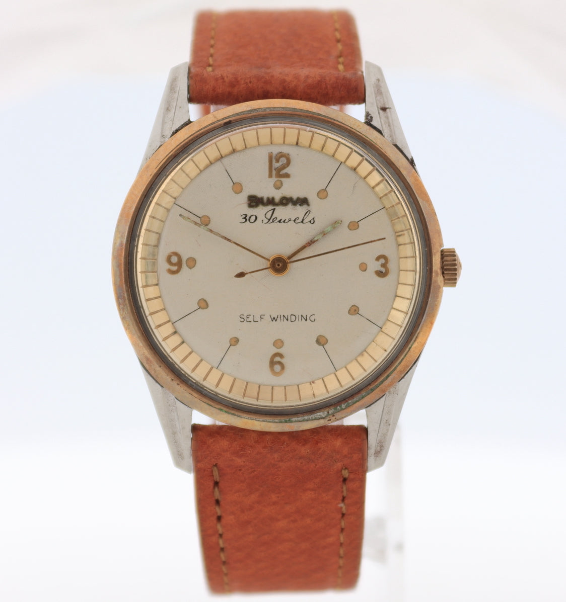 Vintage 1960 Bulova 30J Concentric Men's Automatic Wristwatch Steel & 10k GF