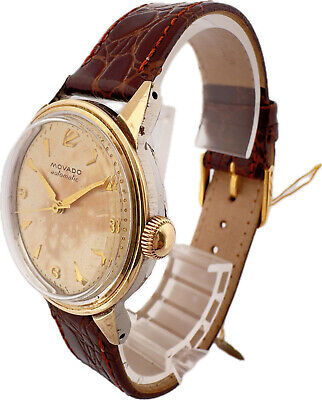 Vintage Movado Men's Bumper Automatic Wristwatch 221A Gold Capped w Borgel Case