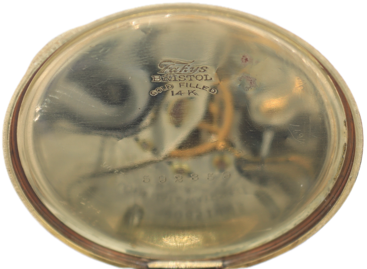 Antique 12s 1918 Elgin Pinstriped 17 Jewel Pocket Watch 384 14k GF USA