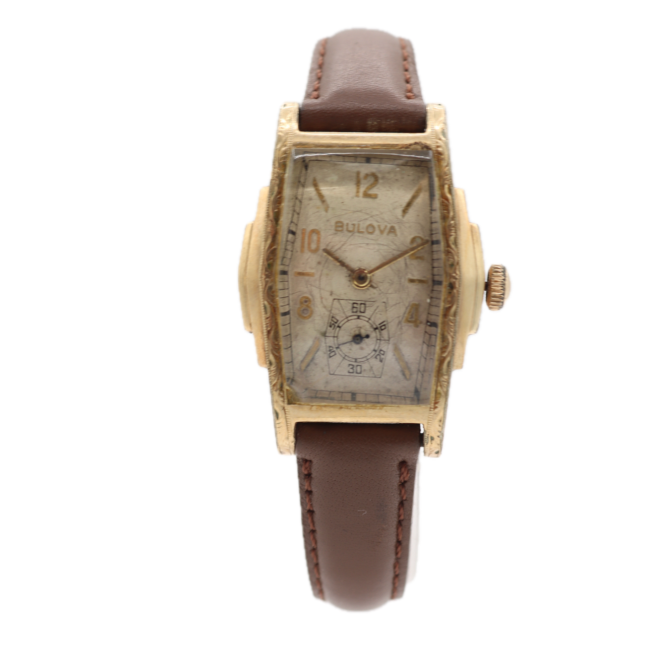 Vintage Bulova Art Deco Men's Mechanical Wristwatch 10 AE USA 10k RGP Art Deco