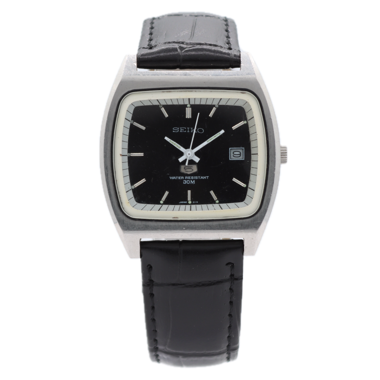 Vintage 35mm Seiko 2115-A668 Men's Quartz Wristwatch Japan Stainless Steel