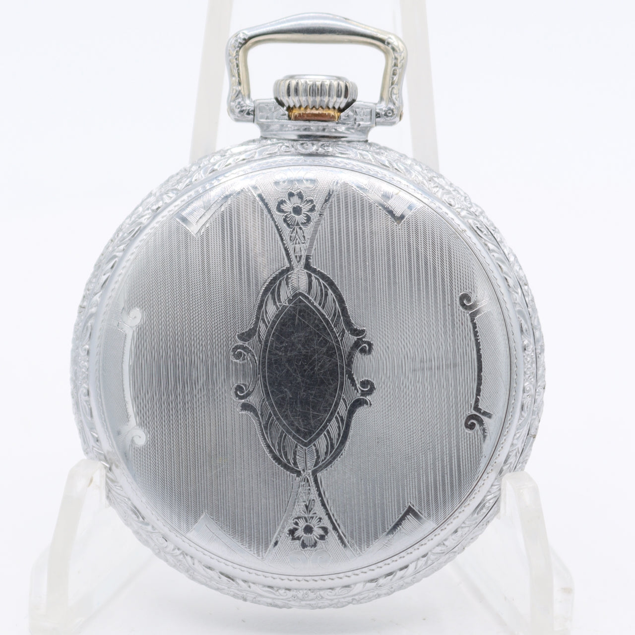 Vintage 1930 Illinois 19 Jewel Mechanical Pocket Watch 169 Chrome Plated USA