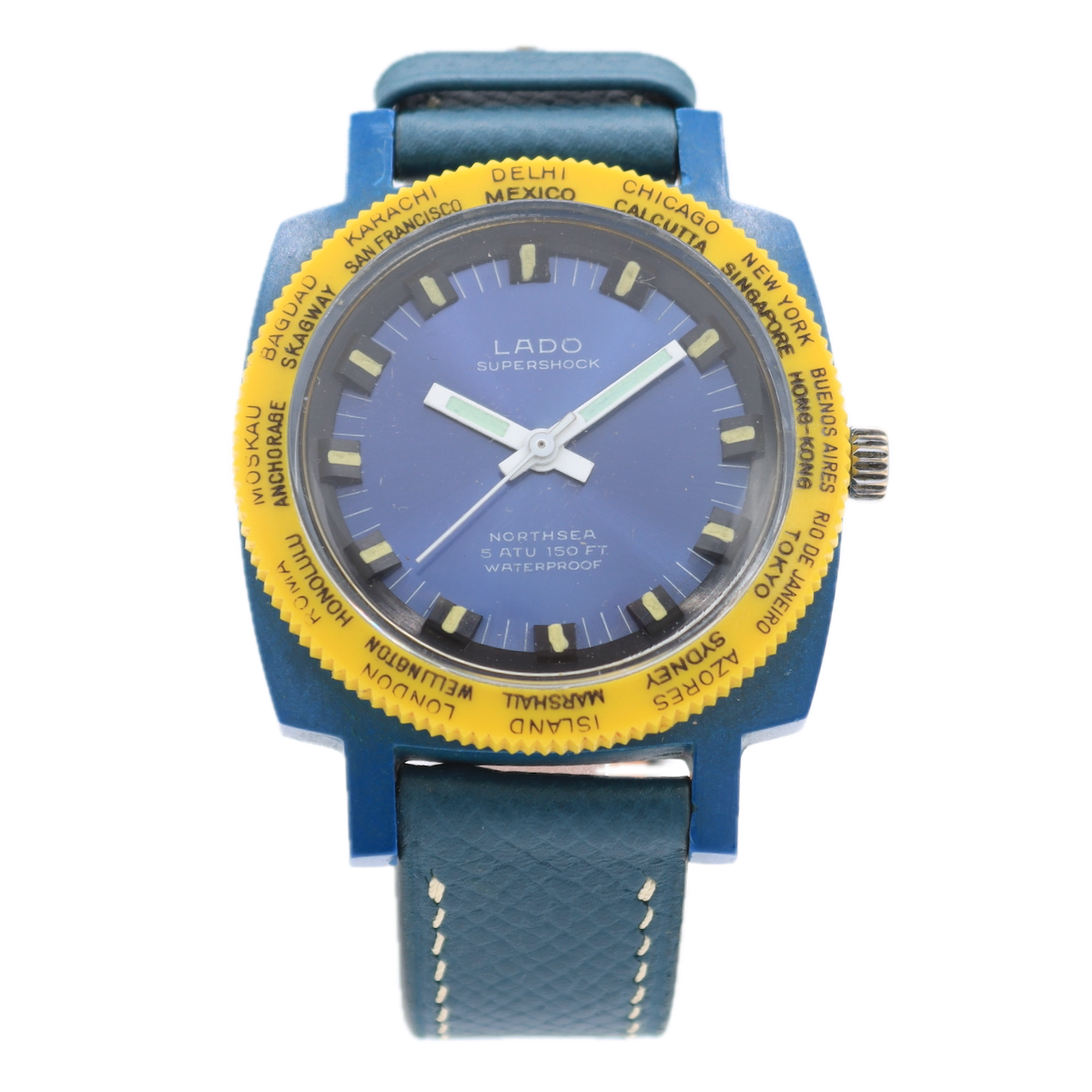 Vintage 37mm Lado Northsea Men's Mechanical Wristwatch Swiss Made PlasticfParts