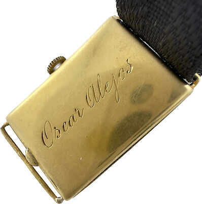 Vintage Omega Men's Mechanical Wristwatch 19.4 18k Solid Gold Tank Wire Lug wBox