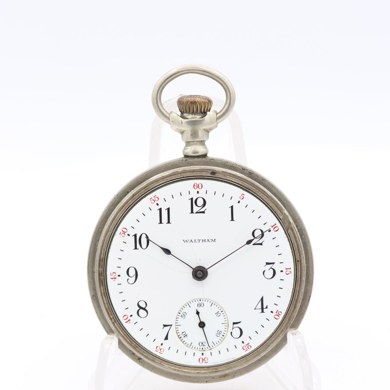 Antique 18s 1916 Waltham 15 Jewel Mechanical Pocket Watch No. 820 Silverine