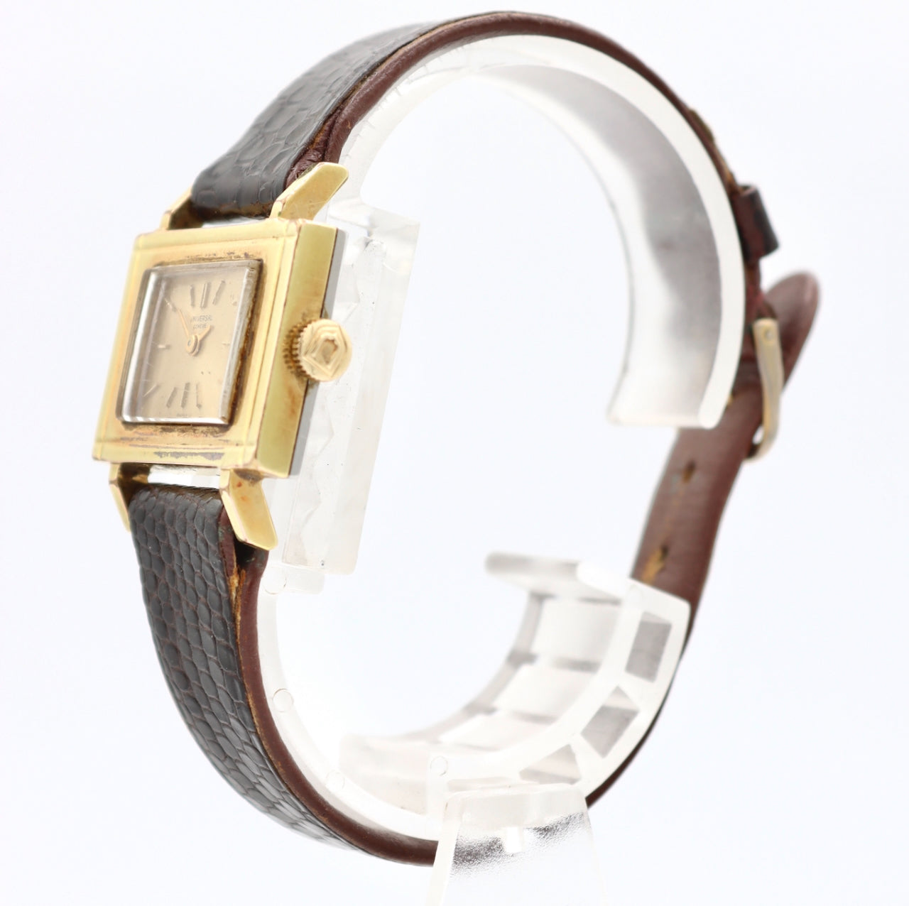 Vintage 26mm Universal Geneve 2344657 Square Ladies Wristwatch 08 Gold Plated