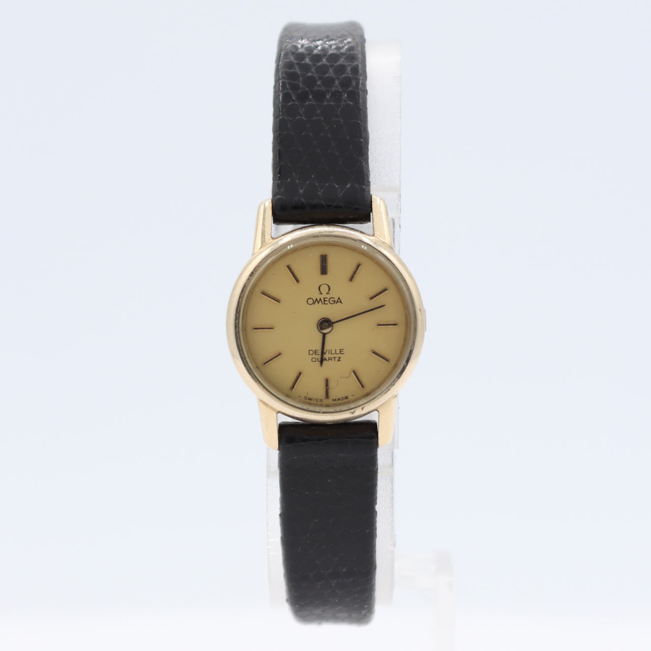 Vintage 20.5mm Omega De Ville Ladies Quartz Wristwatch Swiss 10k GF Gold Dial