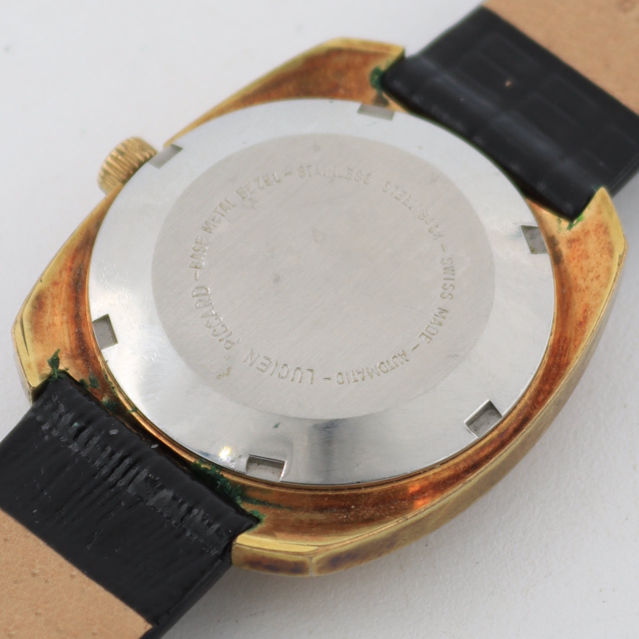Vintage Dufonte 905-6031 Sunburst Date Men's Automatic Wristwatch 905 Gold Tone
