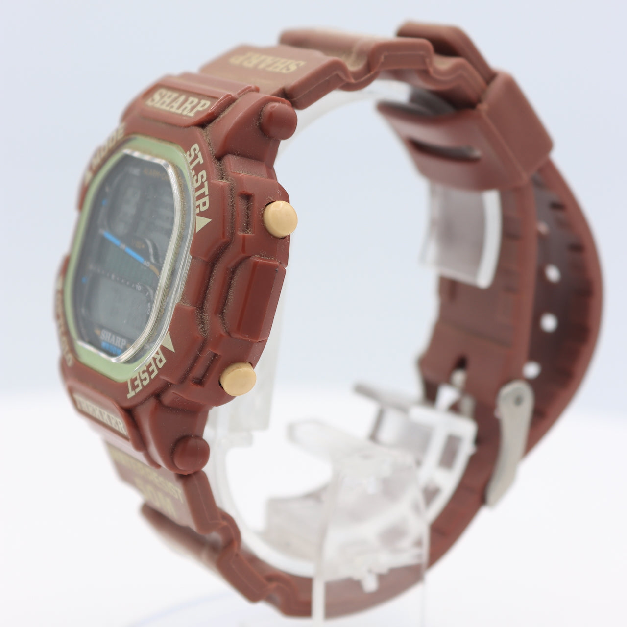 Vintage Sharp Trekker Men's Digital LED Wristwatch China Plastic & Steel