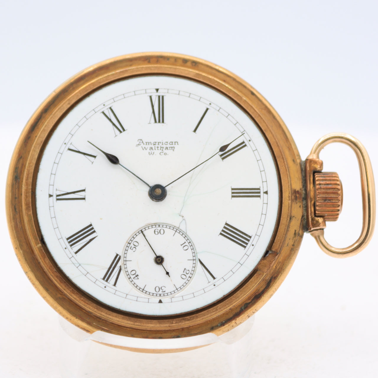 Antique 14 Size Waltham 11 Jewel Mechanical Hunter Pocket Watch 12 Gold Tone