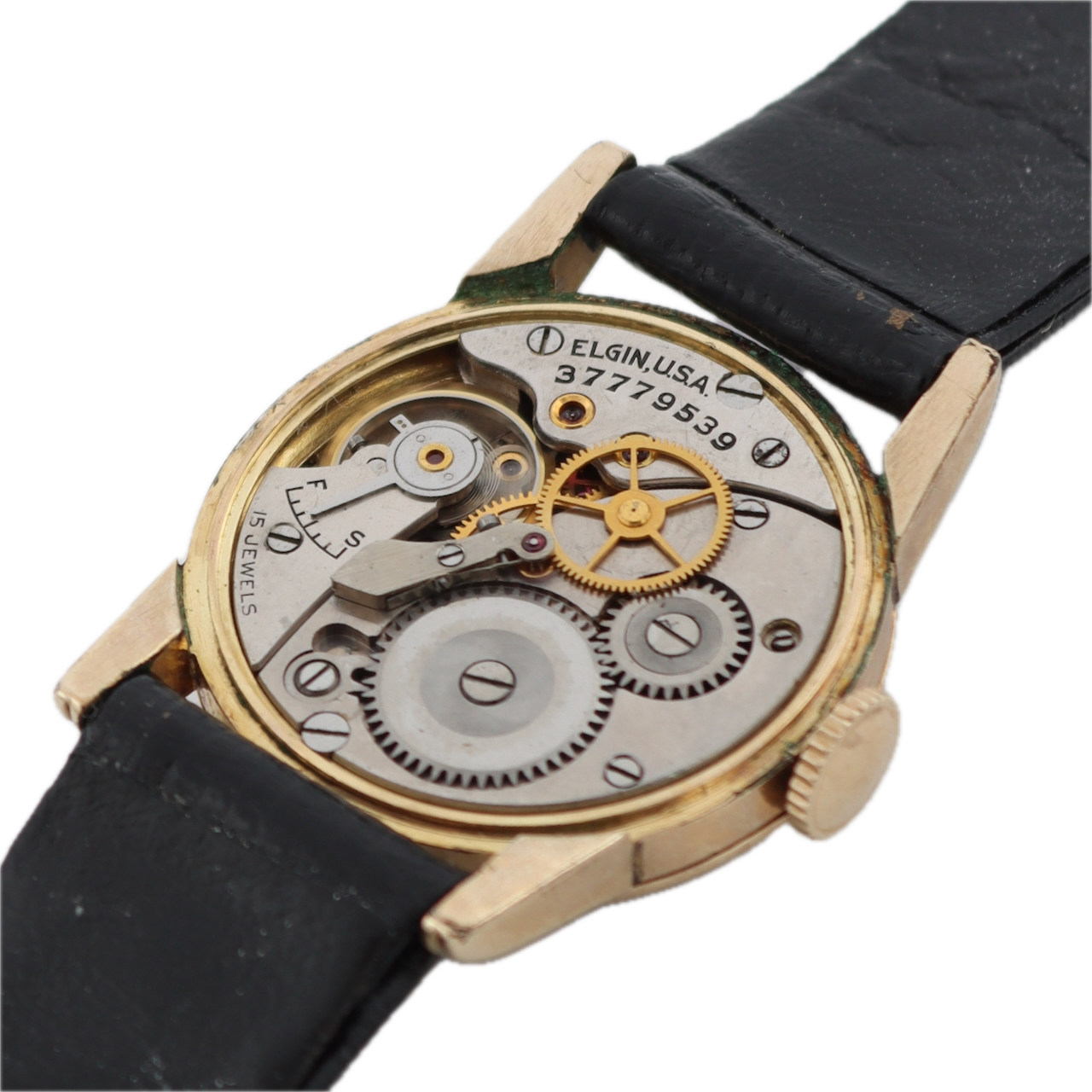 Vintage 1938 Elgin 2863 Airlord 15 Jewel Men's Mechanical Wristwatch 532 10k GF