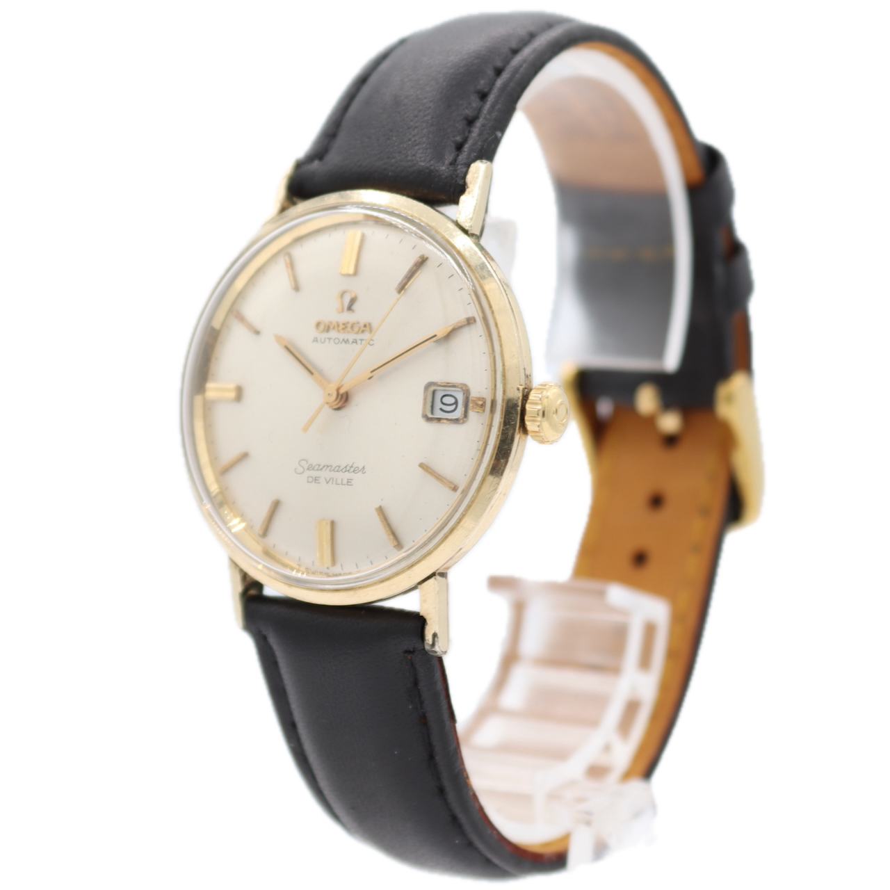 Vintage 34mm Omega Seamaster De Ville Men's Automatic Wristwatch Gold Tone Date