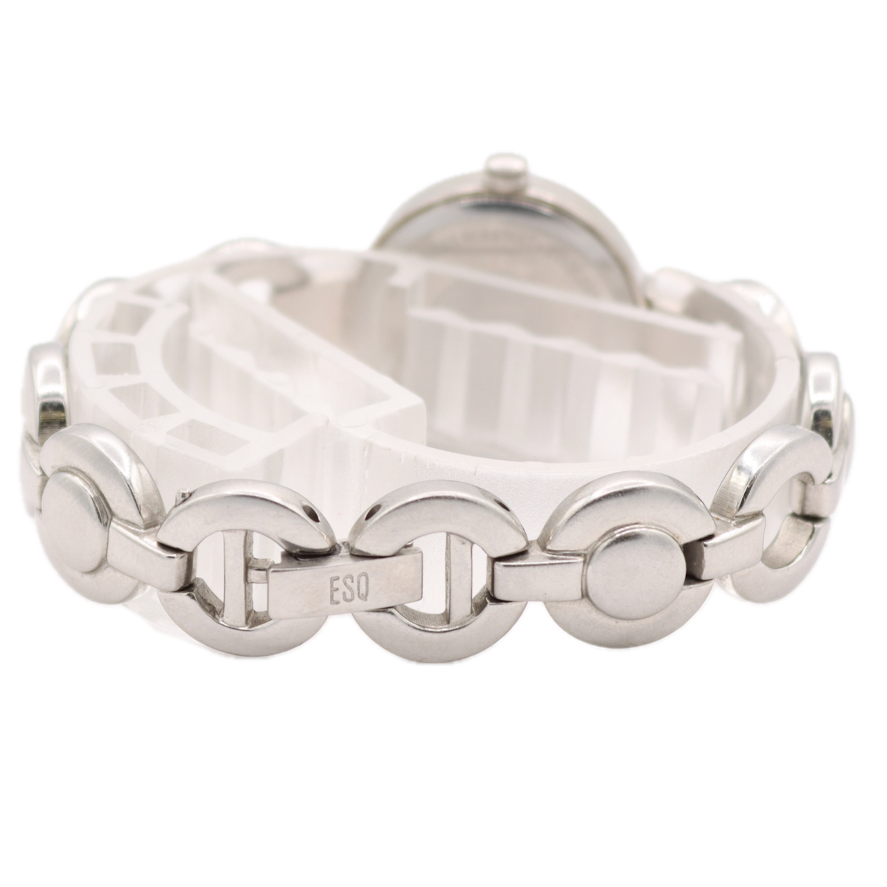 23mm ESQ E5236 Iridescent Dial Ladies Quartz Wristwatch Steel Crystal Accents