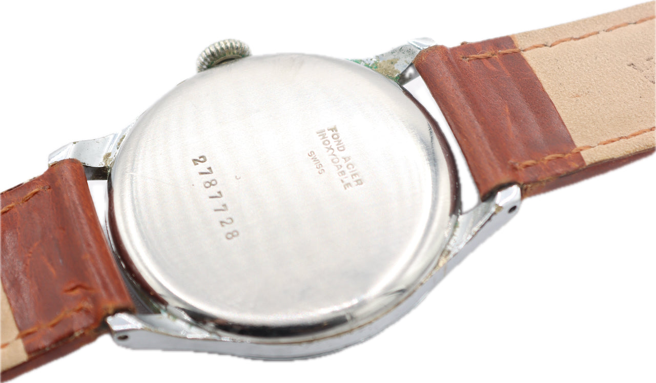 Vintage 33mm Civitas Military Men's Mechanical Wristwatch 10 1/2C Swiss Steel