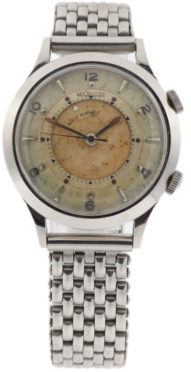 Vintage LeCoultre Wrist Alarm Men's Mechanical Wristwatch 814 Swiss Steel