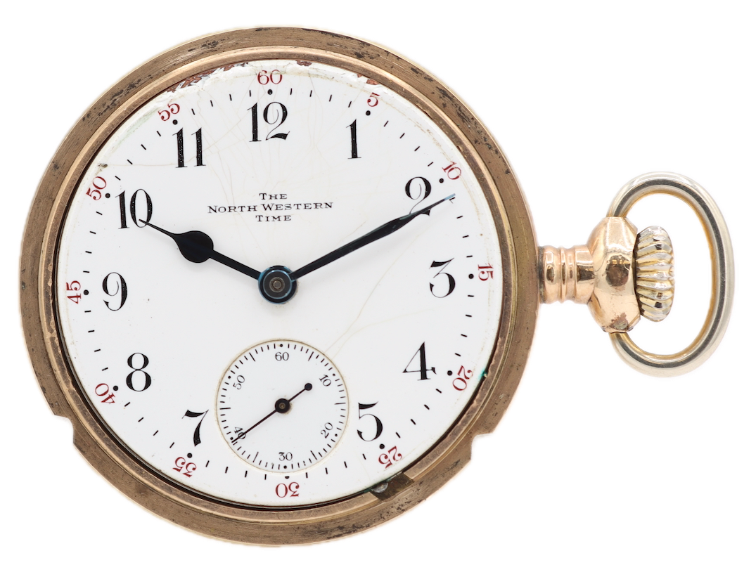 Antique 18 Size Rockford The North Western Time 17 Jewel Pocket Watch 835