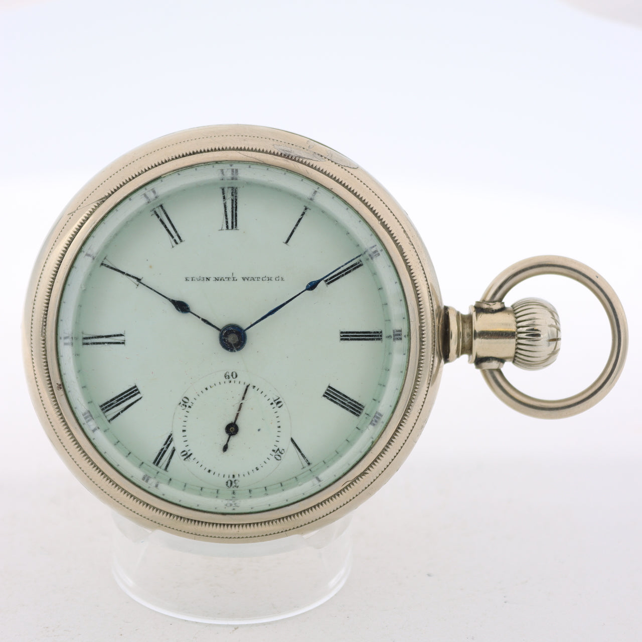 Antique 18 Size Elgin 7J Mechanical Hunter Pocket Watch 207 Nickel Running