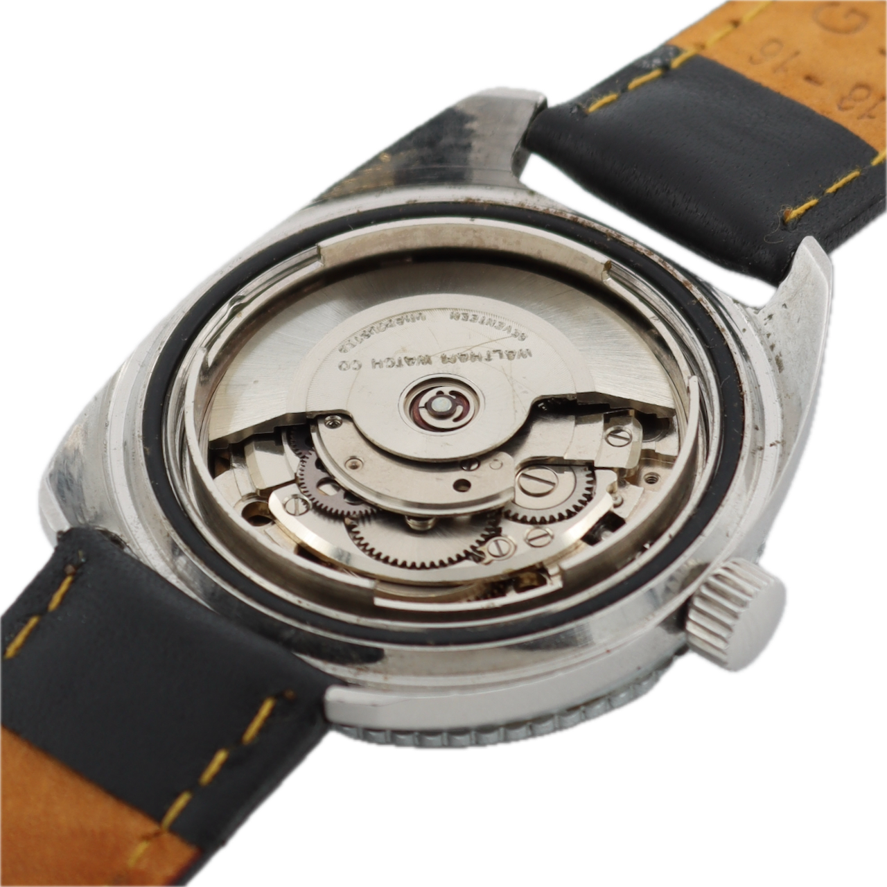 Vintage Waltham B339 Diver Style Men's Automatic Wristwatch Font 90-5 Steel Runs