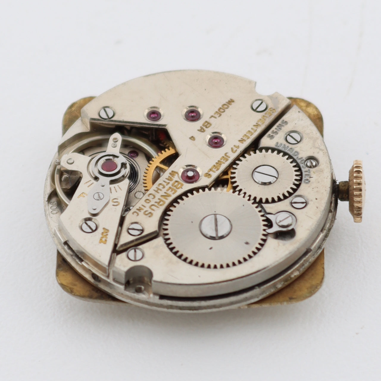 Vintage 25.5mm Benrus BA4 Men's Mechanical Wristwatch Swiss 10k RGP Art Deco