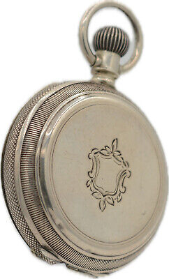 Antique 18S Hampden Congress Street 11 Jewel Key Wind Pocket Watch Silverine