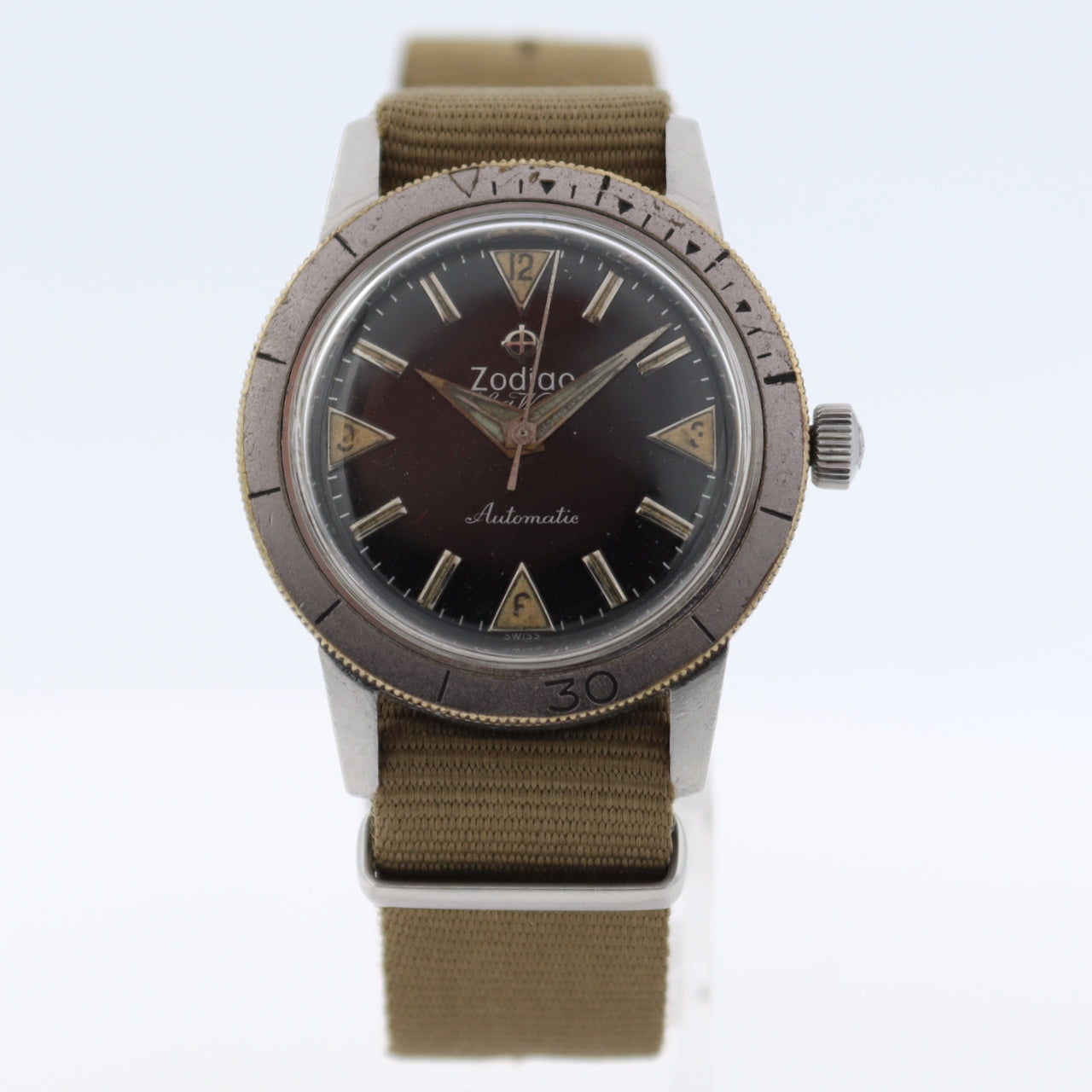 Vintage 35mm Zodiac 712-916 Sea Wolf Men's Automatic Wristwatch AS 1700/01 Steel
