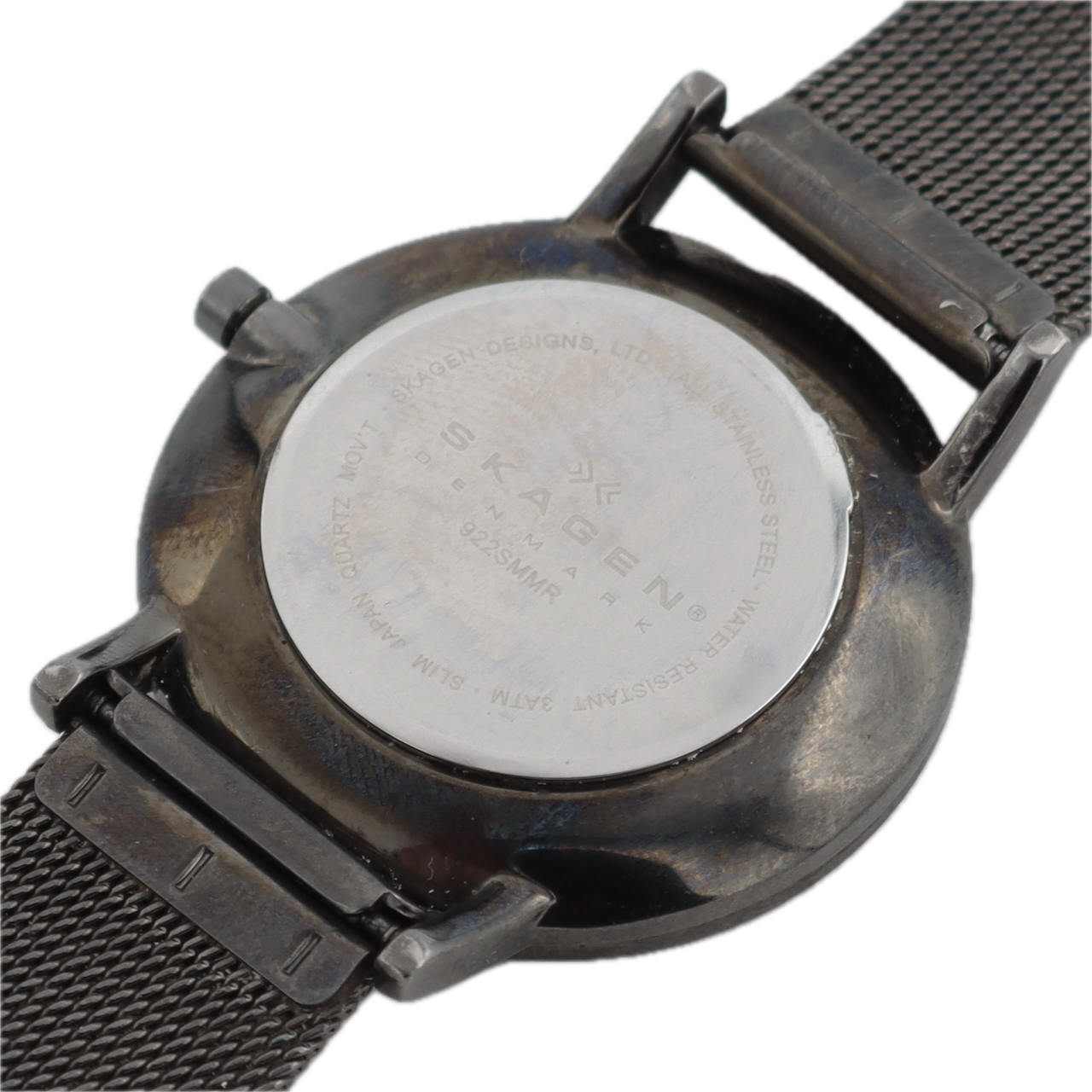 Vintage Skagen 922SMMR Mother of Pearl Diamonds Men's Quartz Wristwatch Steel