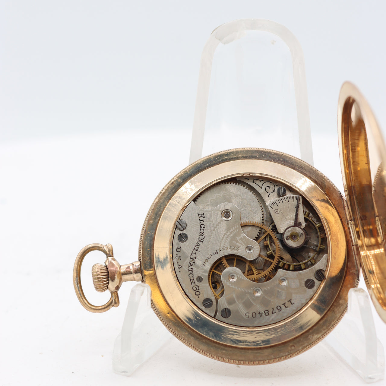 Antique 6s 1905 Elgin Blue Enamel Hunter Config. Pocket Watch 286 10 Year GF