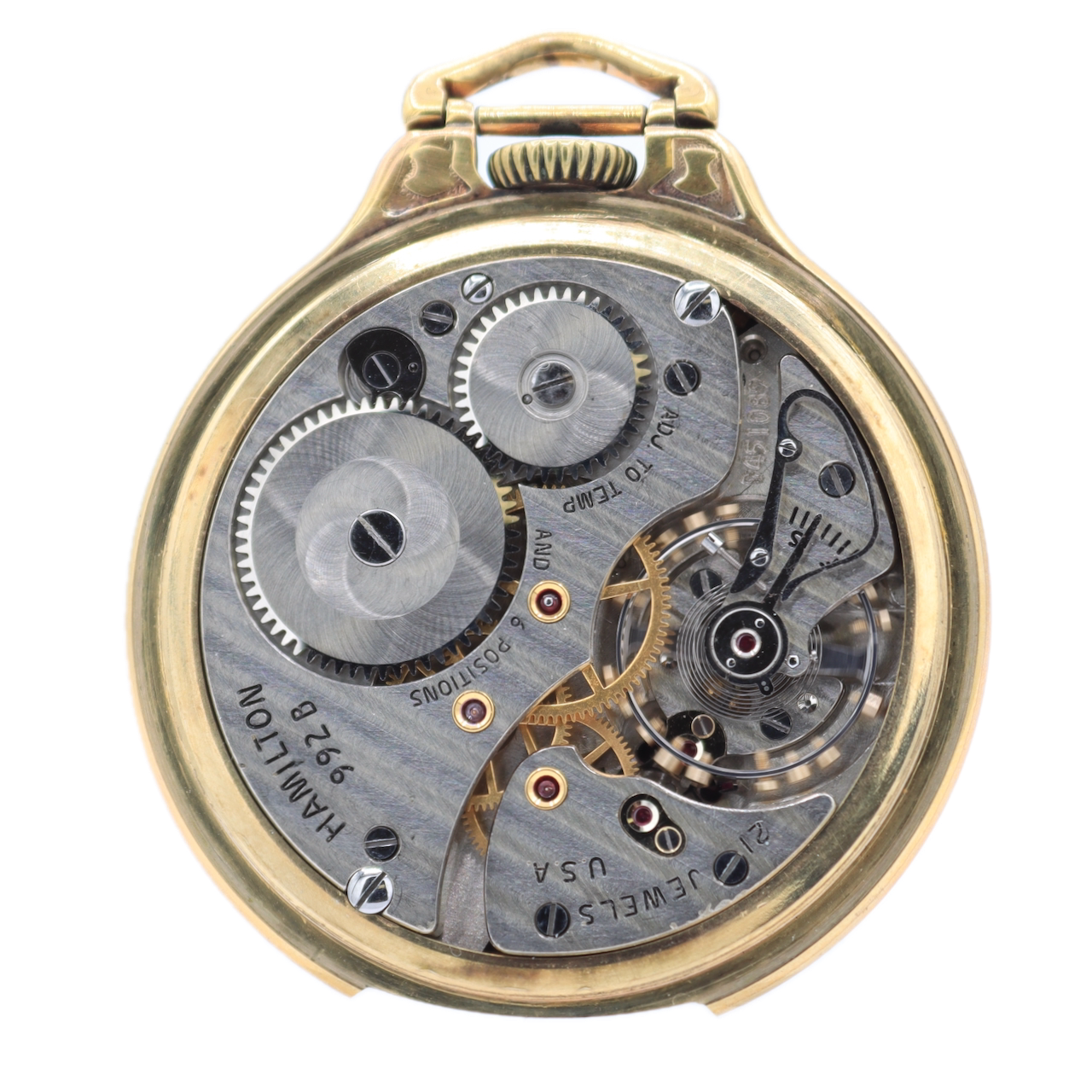 Antique 16s Hamilton Bar Over Crown Canadian Dial Railroad Pocket Watch 992B