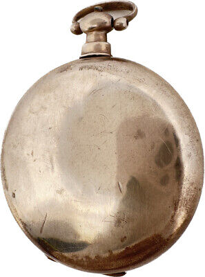 Antique Eeway Fleurier Chinese Key Wind PocketWatch Silver w Bat Wing Balance