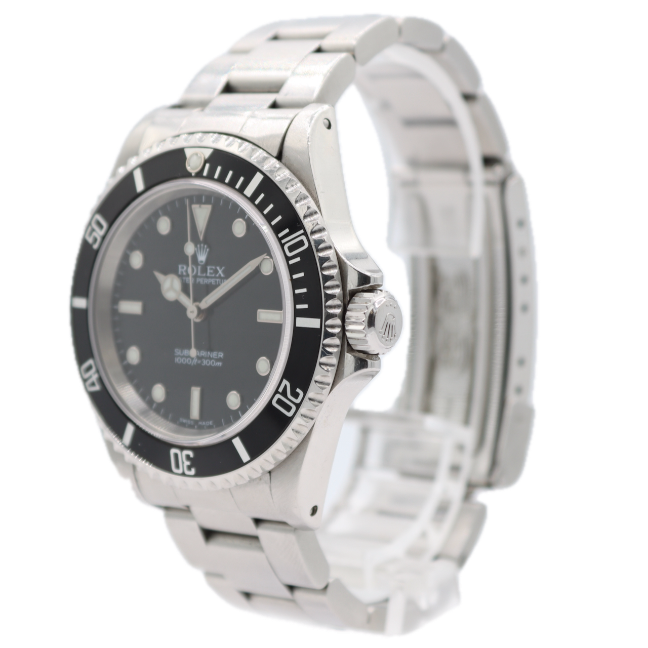 40mm 2002 Rolex 14060M Submariner Men's Automatic Wristwatch Steel Black Dial