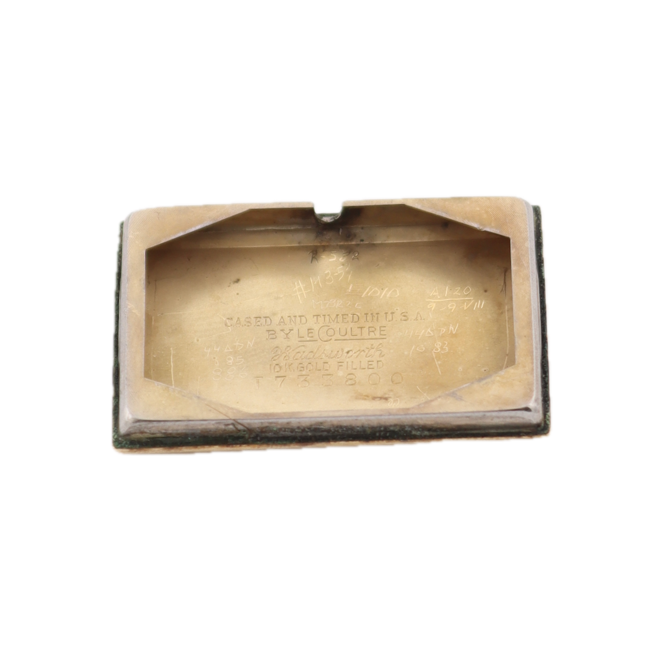 Vintage 20mm 1947 LeCoultre Tank Style Men's Mechanical Wristwatch Swiss 10k GF