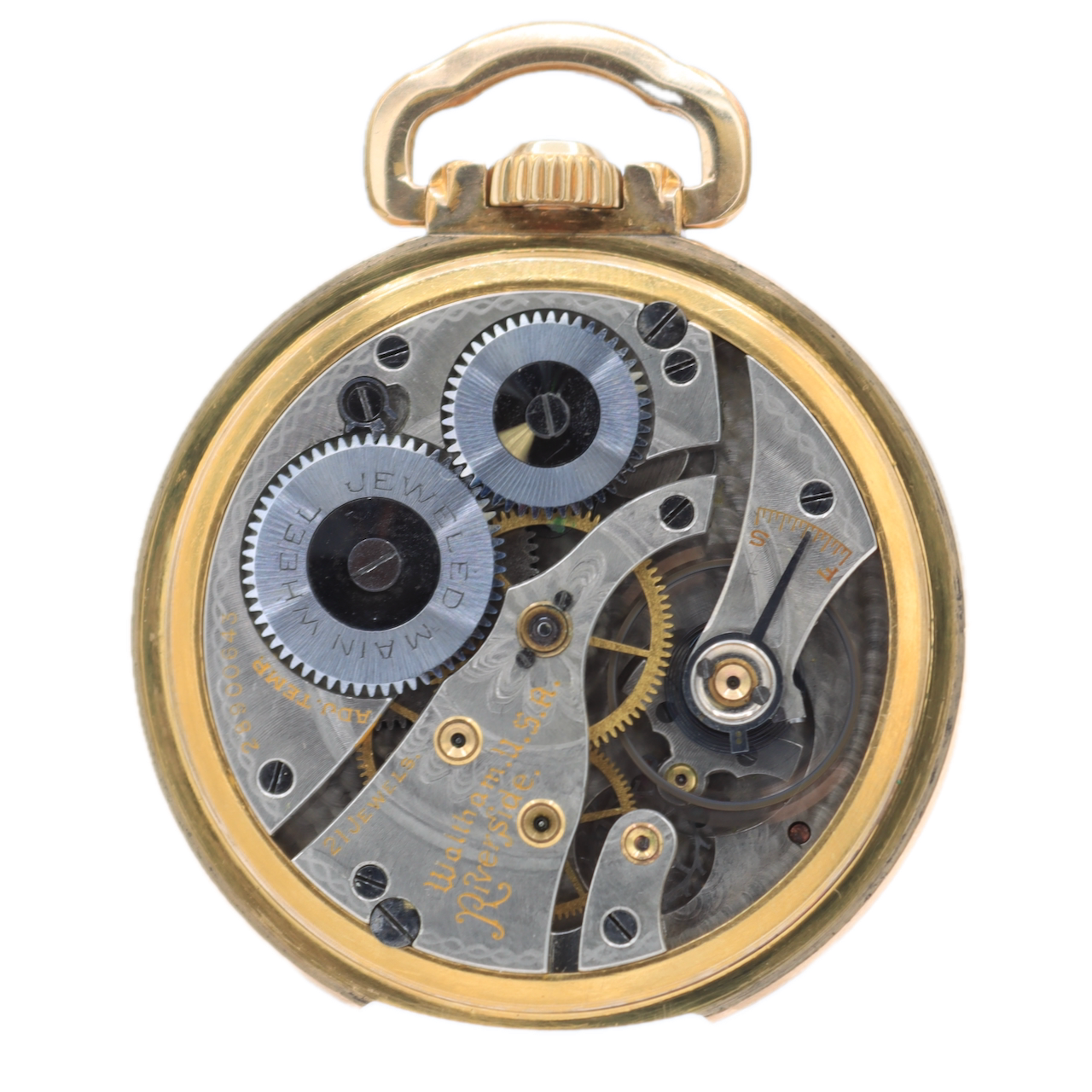 Antique 16s 1936 Waltham Riverside 21 Jewel Mechanical Pocket Watch 1621 USA