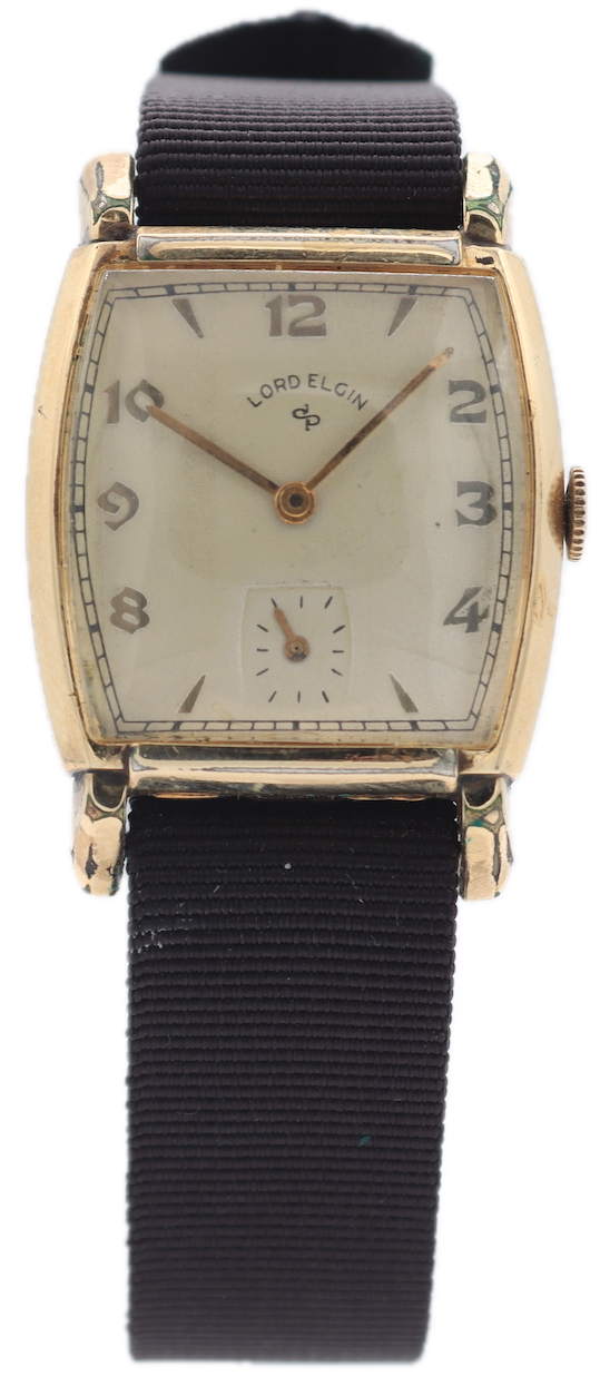Vintage Lord Elgin Men's Mechanical Wristwatch 556 USA 14k Gold Filled