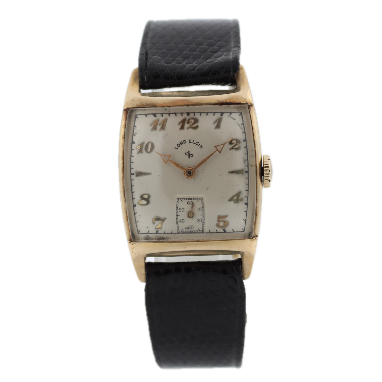 Vintage 24mm 1950 Lord Elgin 4614 Tank Men's Mechanical Wristwatch 626 14k GF
