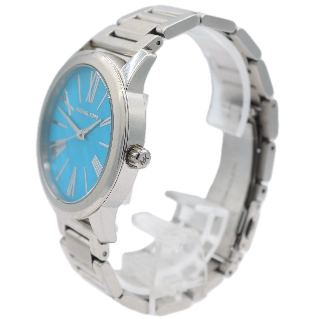 Vintage Michael Kors MK3519 Blue Mother of Pearl Ladies Quartz Wristwatch Steel