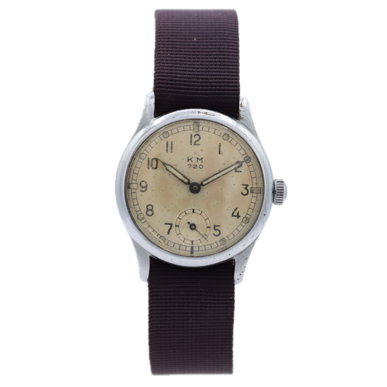 Vintage 32mm KM Festa KM 720 WW2 Men's Mechanical Wristwatch 720 Swiss Steel