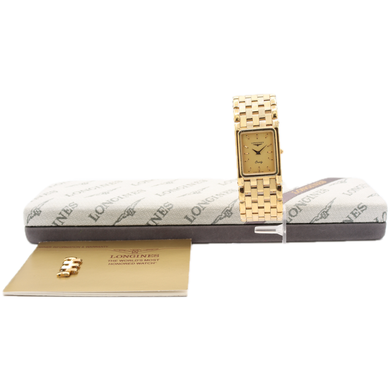 Vintage 24.5mm 1980 Longines Men's Quartz Wristwatch Swiss Gold Tone With Box