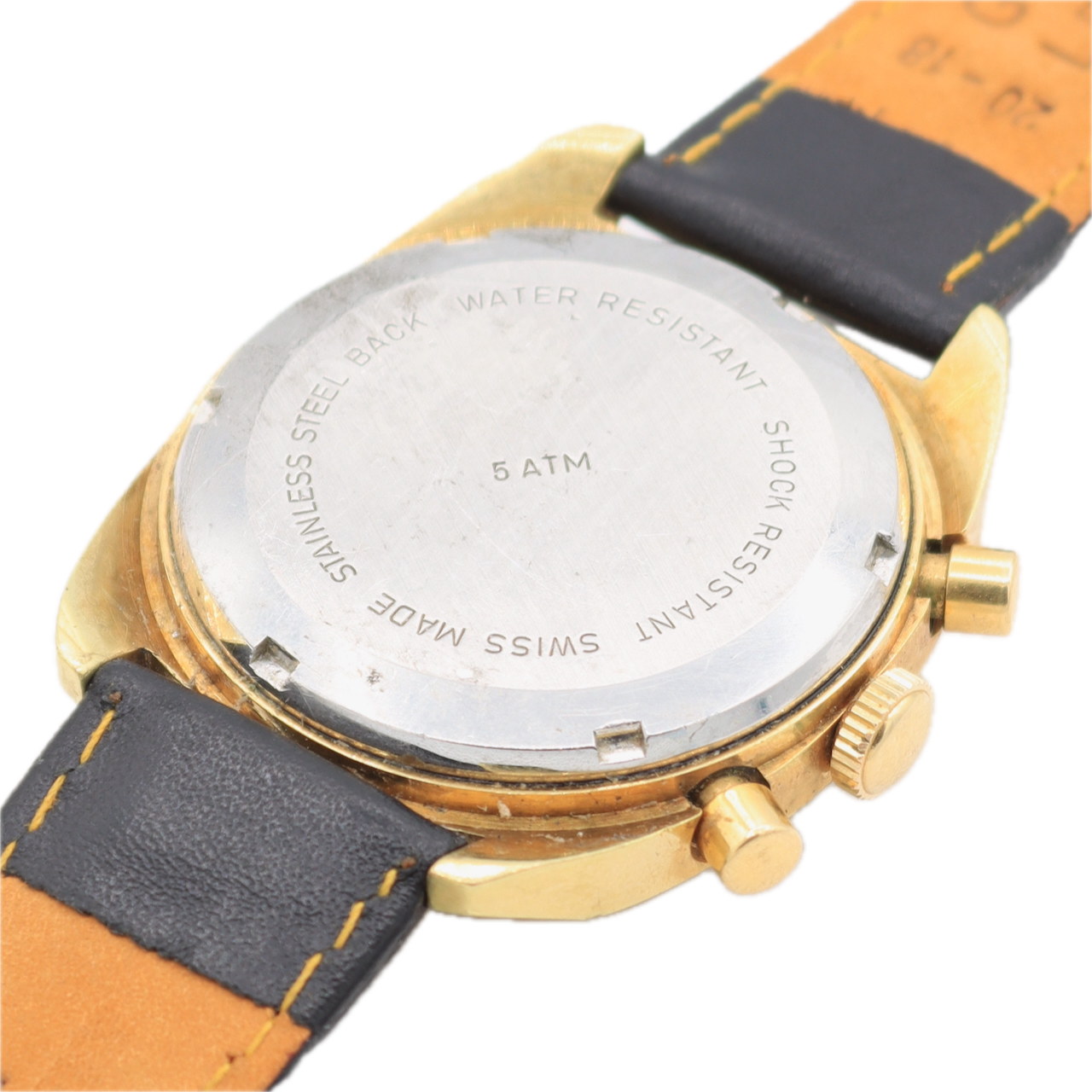 Vintage 37mm Baylor Men's Chronograph Wristwatch Vajloux 7733 Gold Plated