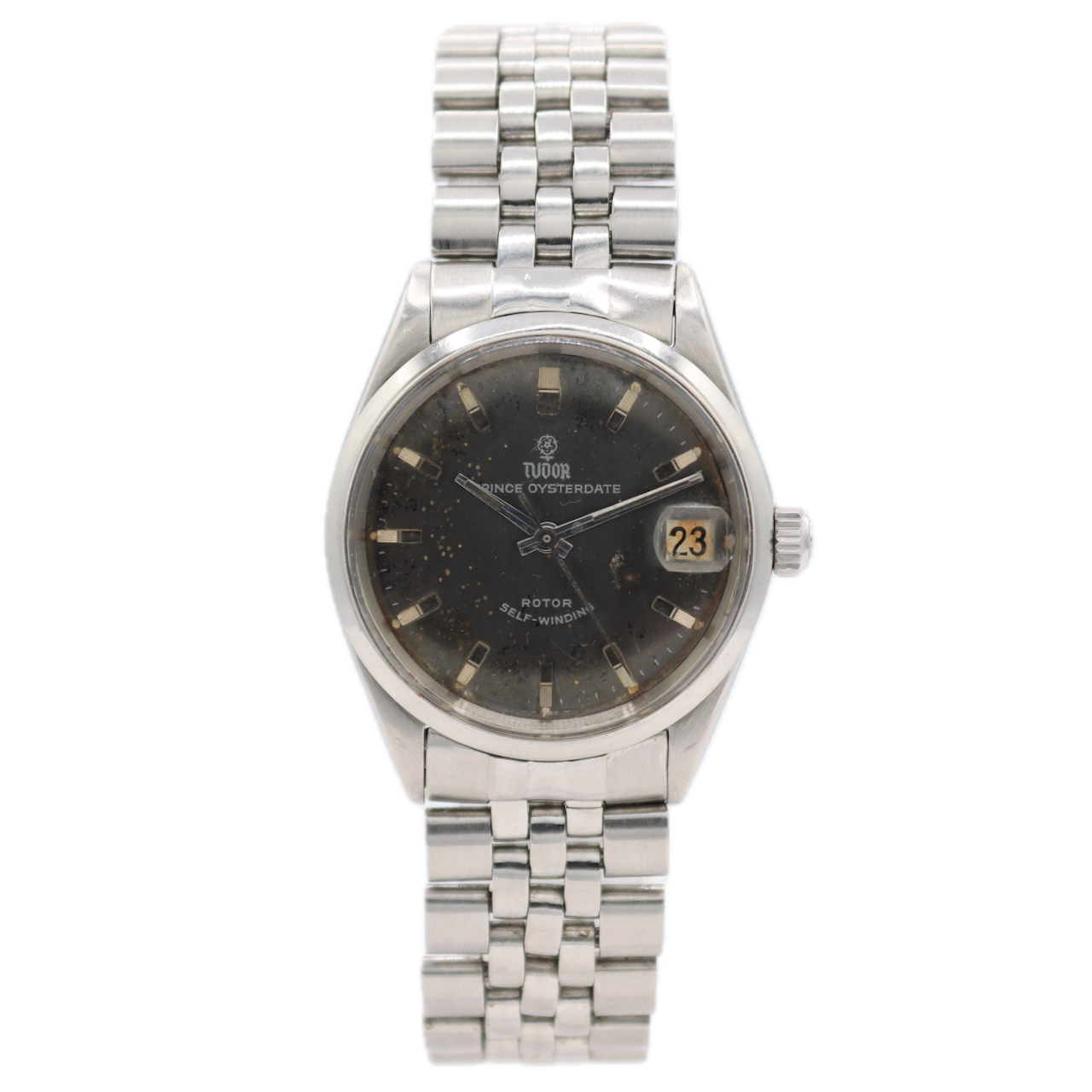 Vintage Tudor Prince Oysterdate Men's Automatic Wristwatch Steel Mexico Band