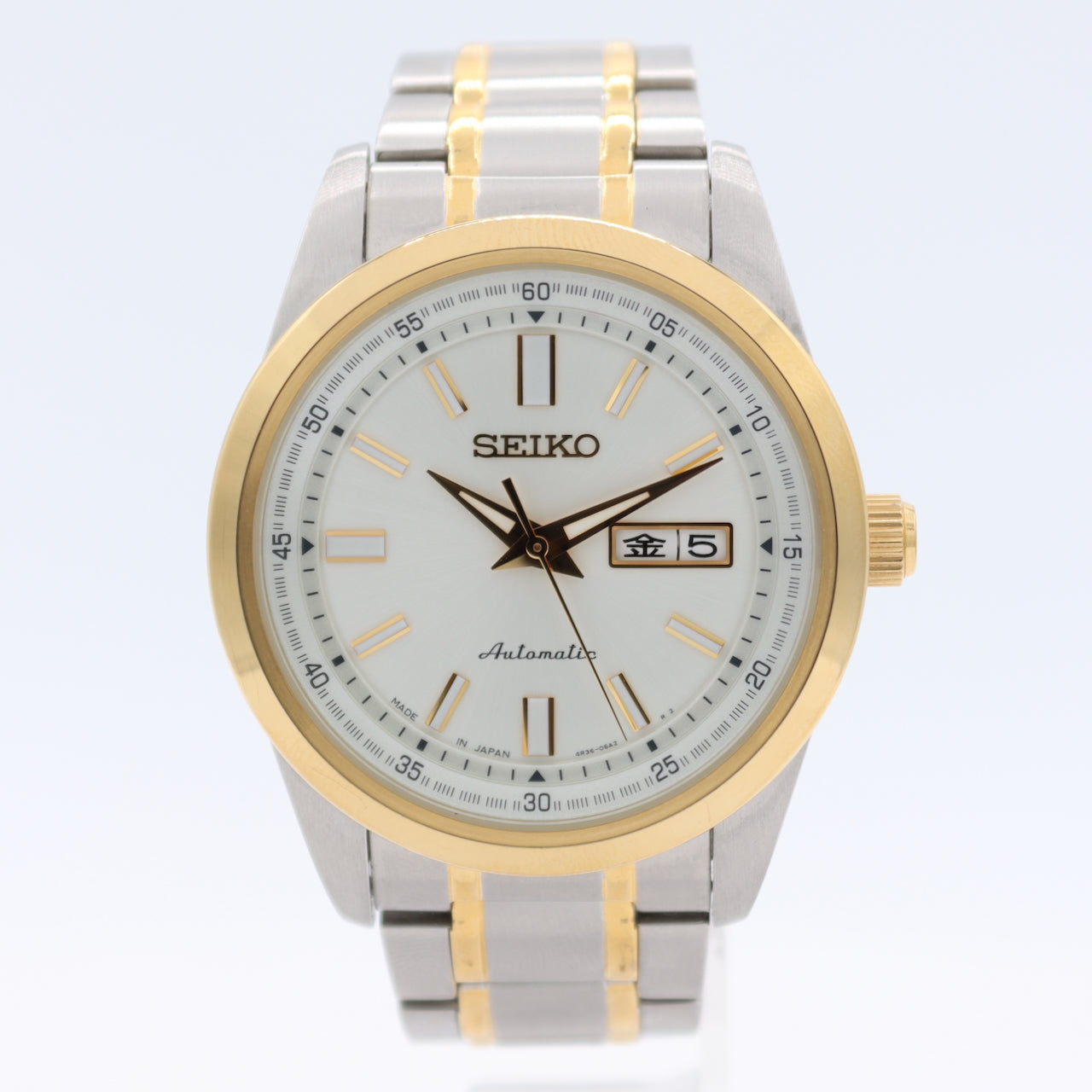 2024 Seiko 4R36-05Z0 Day Date Men's Automatic Wristwatch Japan Two Tone W/Box