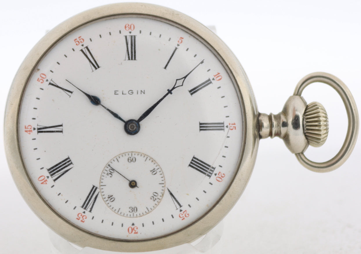 Antique 16s 1910 Elgin 15 Jewel Mechanical Hunter Pocket Watch 312 Silverode